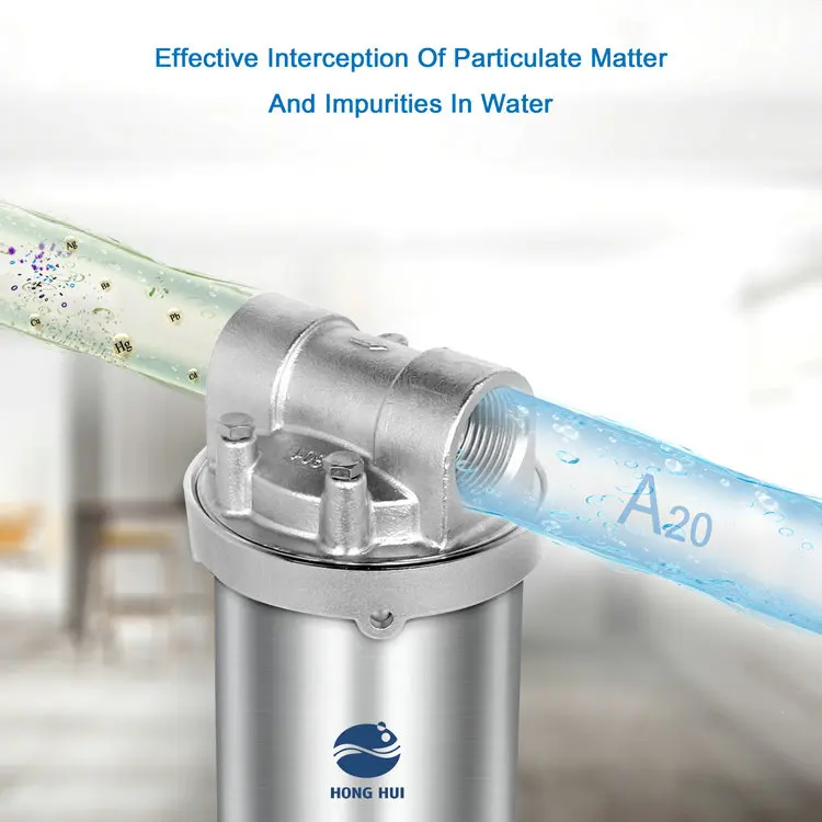 HONG HUI HPS-10C NSF 10 Inch Wholehouse Water Purification Systems Stainless Steel Water Purifier Water Filter Housing
