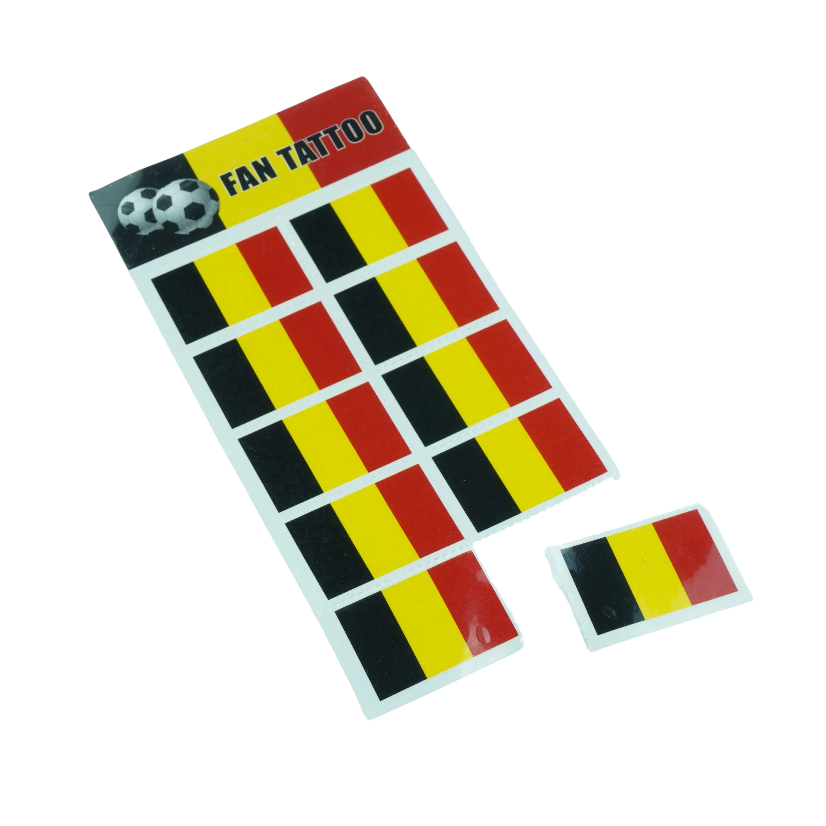 Promotional Custom Paper Football Fan Flag Tattoo Sticker Temporary Tattoo Stickers