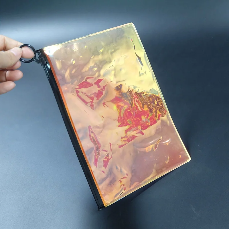 Wholesale Customized Laser Holographic Travel Transparent TPU Zipper Cosmetic Bag Luxury Makeup Bags