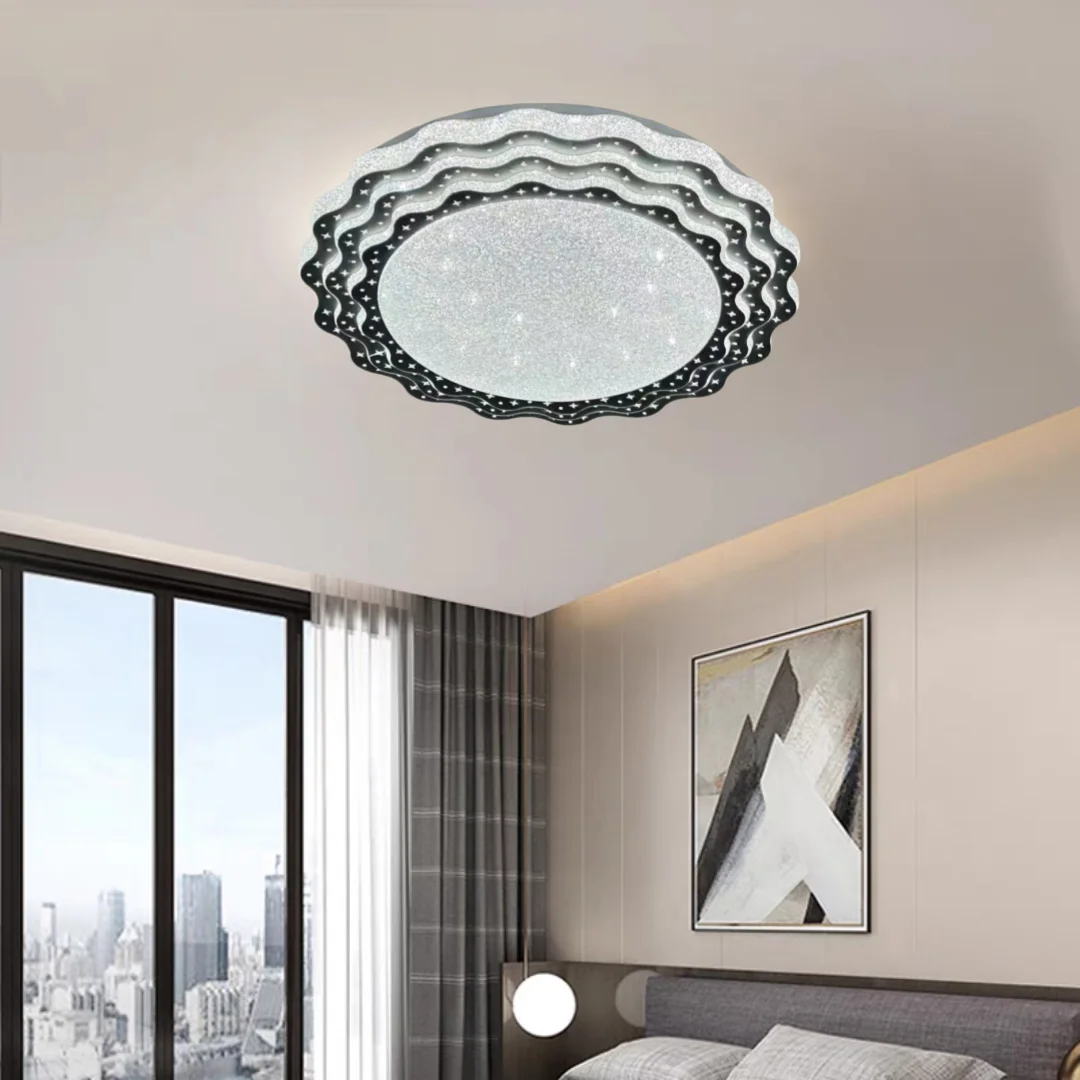 24W High-end Ceiling Light Bedroom dinning Room surface mounted Grey Crystal Sand Lamps Home Decor Led Ceiling Light