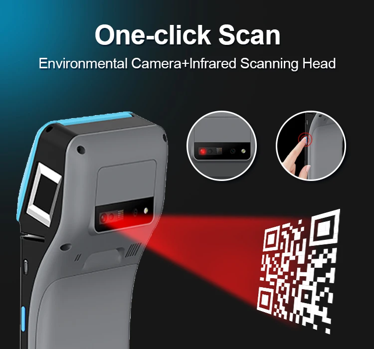 4G Android 11 pos machine terminal touch screen with 58mm thermal printer Type C Z500