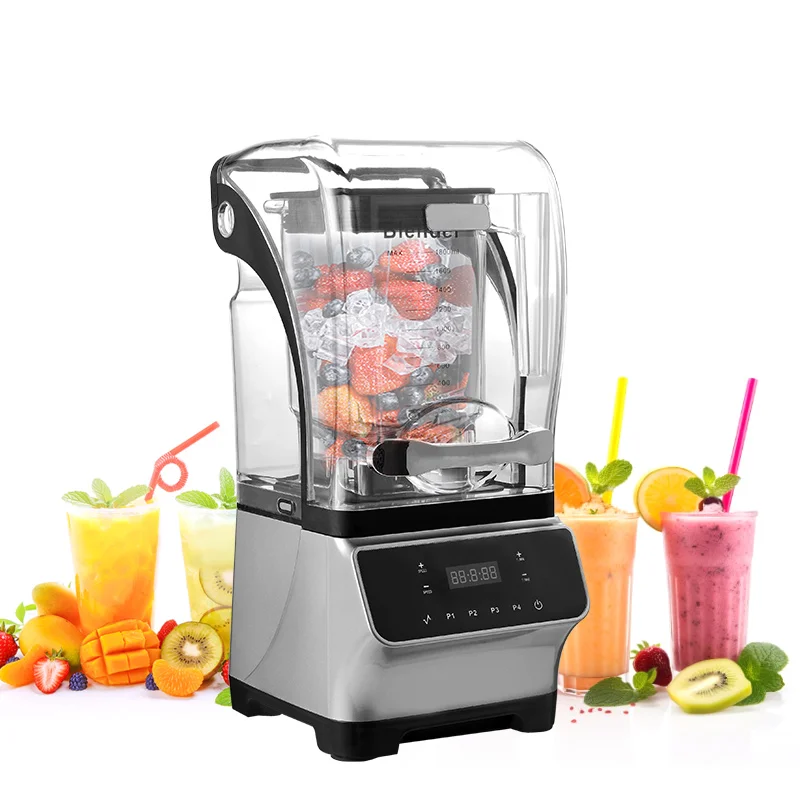 Коммерческий блендер для льда с высококачественным полностью автоматическим блендером бесшумный звуконепроницаемый Блендер крышкой