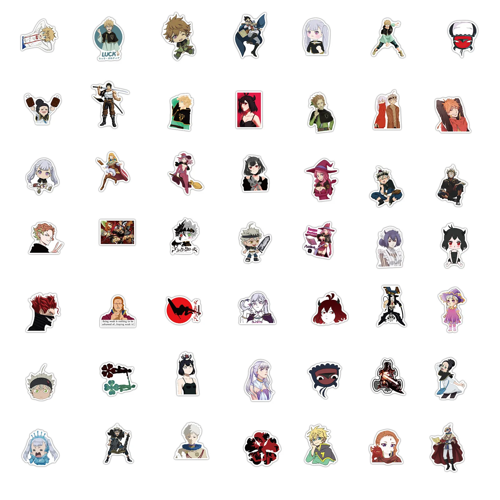 
ZY0840C 100PCS/Pack Animation BLACK CLOVER Waterproof Stickers Luggage Guitar Skateboard Decorate Stickers 