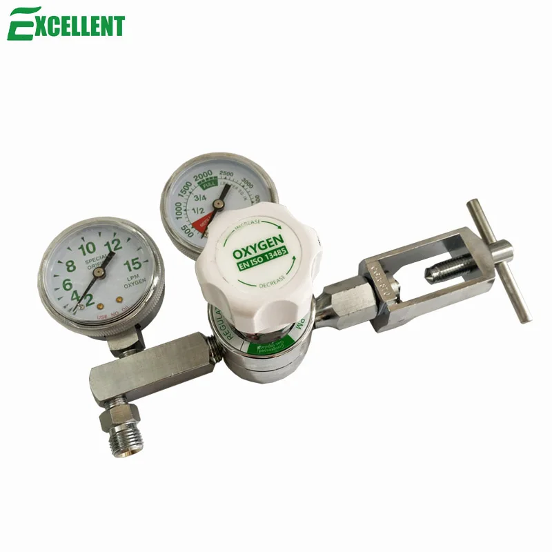 Pin Index CGA870 Yoke Style Medical Oxygen Pressure Regulator for Big tank Cylinder