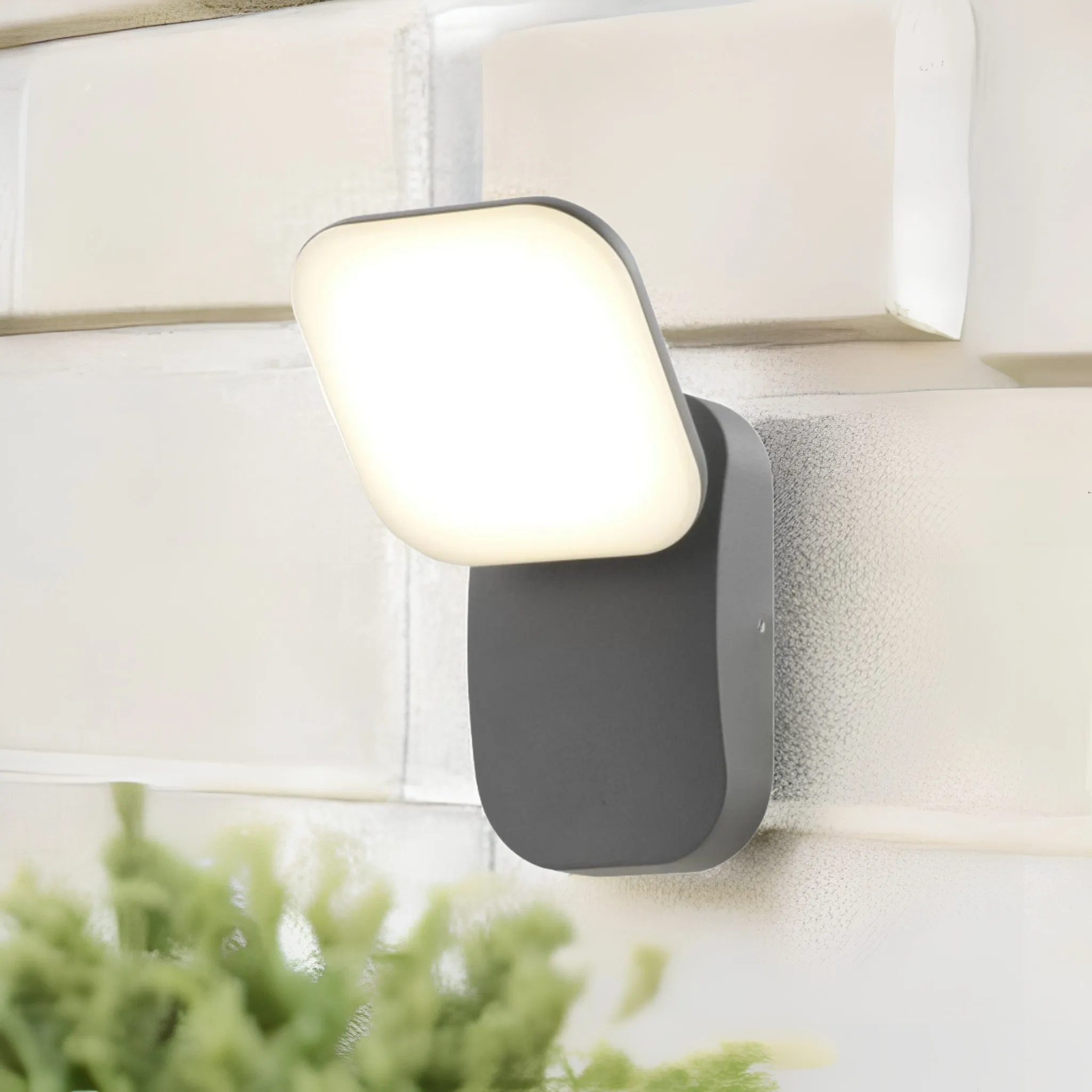 Decorative die-cast aluminum square garden wall mounted cube adjustable led outdoor wall light