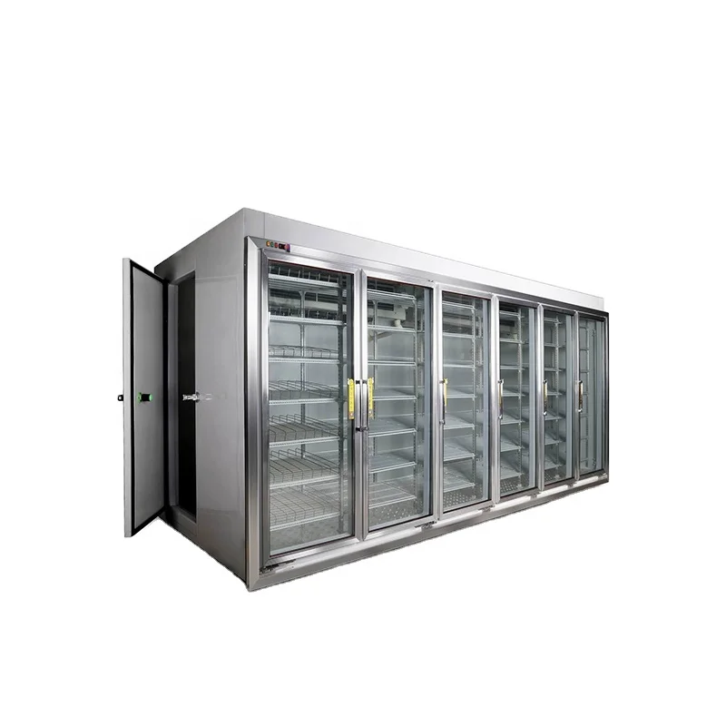 Ходить в охладитель с дисплеем стеклянные двери холодной комнаты