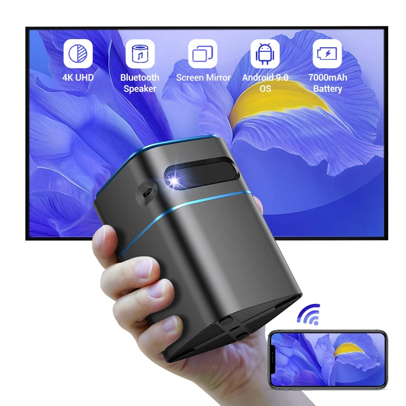 Оптовая продажа, цифровой проектор DLP Mini 4K с поддержкой смарт-проекторов для развлечения семьи, проекторы для домашнего кинотеатра
