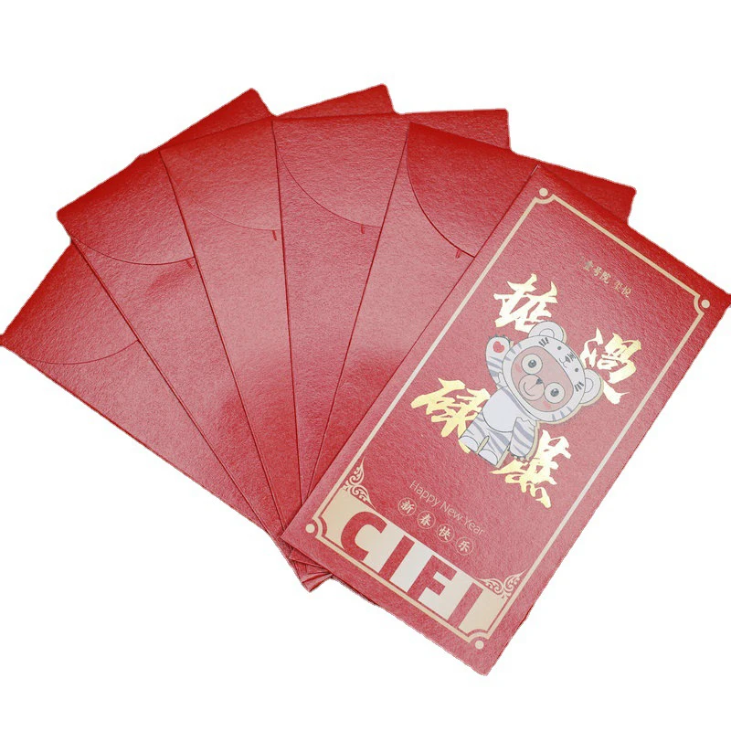 Luxury Custom Made Trendy Chinese New Year Traditional Red Packet Lai See Hong Bao Ang Pow Red Pocket Envelope