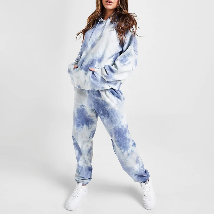 
Wholesale Comfortable Jogging Suit Super Pullover Hoodie Tie Dye Sweatshirt Hoodie Sets,Blue Tie Dye Suit 