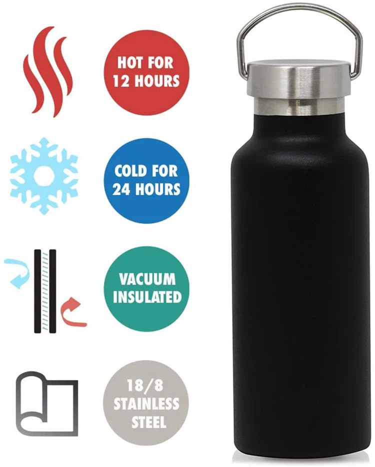 Custom Logo Vacuum Insulated Sport Metal Stainless Steel Water Bottle