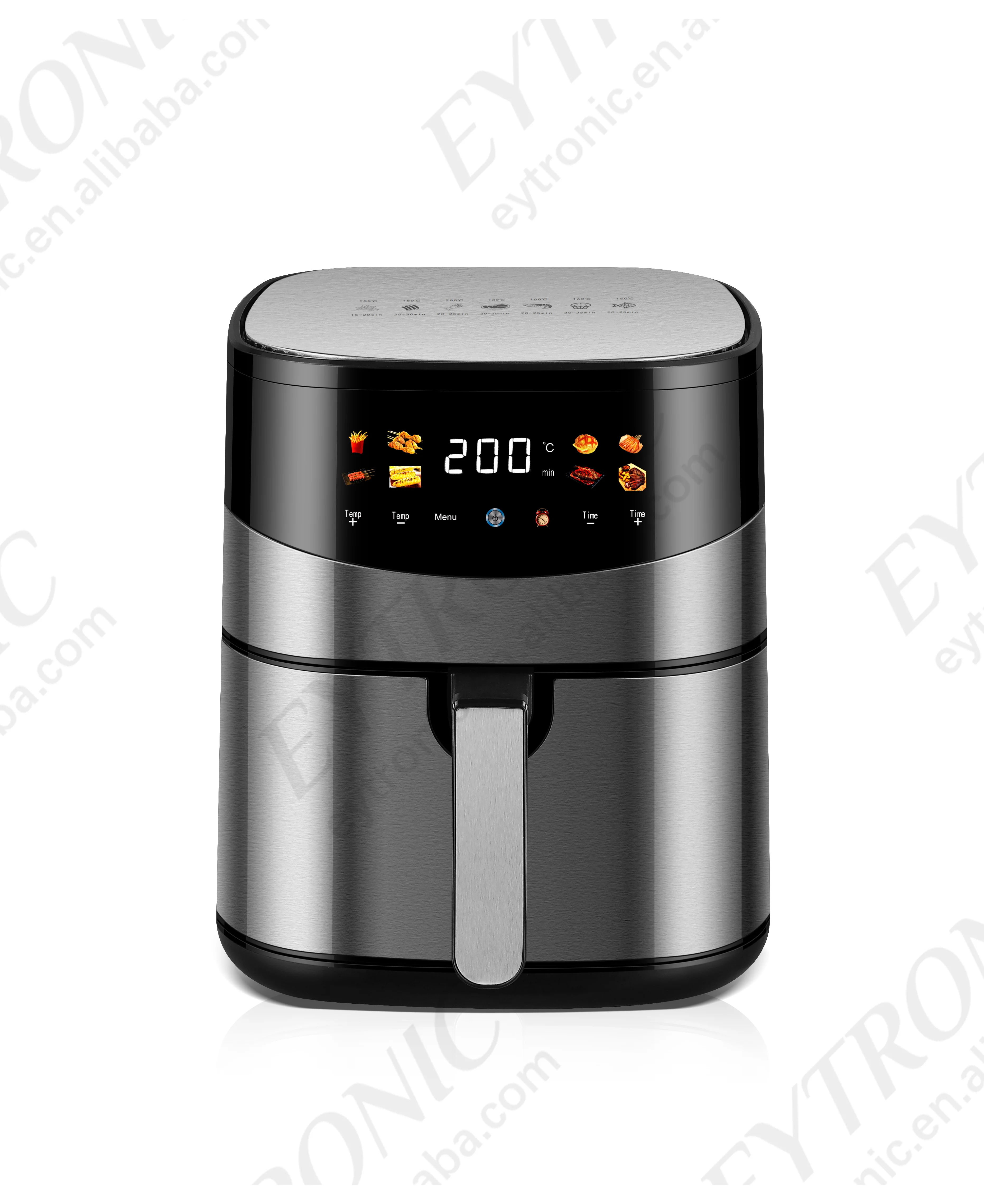 2024 Newest stainless steel 4.2L 4.7L 5L 6L household smart air fryer CB CE electric freidora de aire digital kitchen appliance