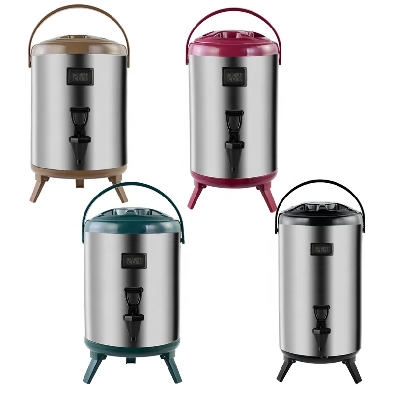 10 Liters Stainless Steel INSULATED Cooler Hot or Cold Insulated Water Cooler Dispenser Insulated Tea Barrel Thermos Dispenser