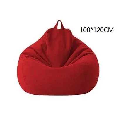 Red fabric beanbag chair cover big for Lazy sofa with EPS filling modern living room
