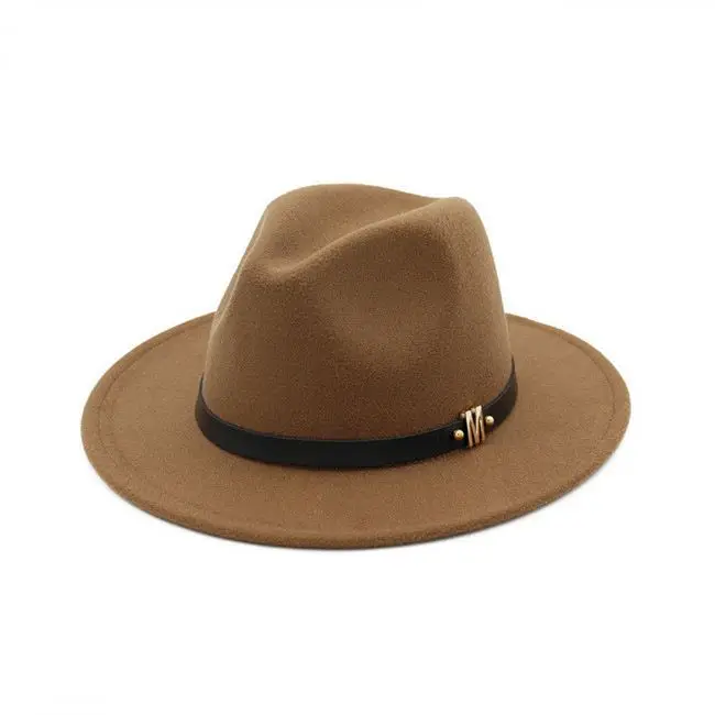 Chic M Felt Panama Hat Wool Wide Brim Fedora Trilby Hats For Women Men