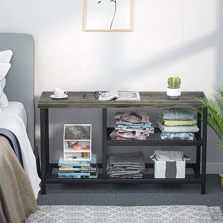 Home Storage customization shoe rack with benches for entryway/living room/bedroom for European and American markets