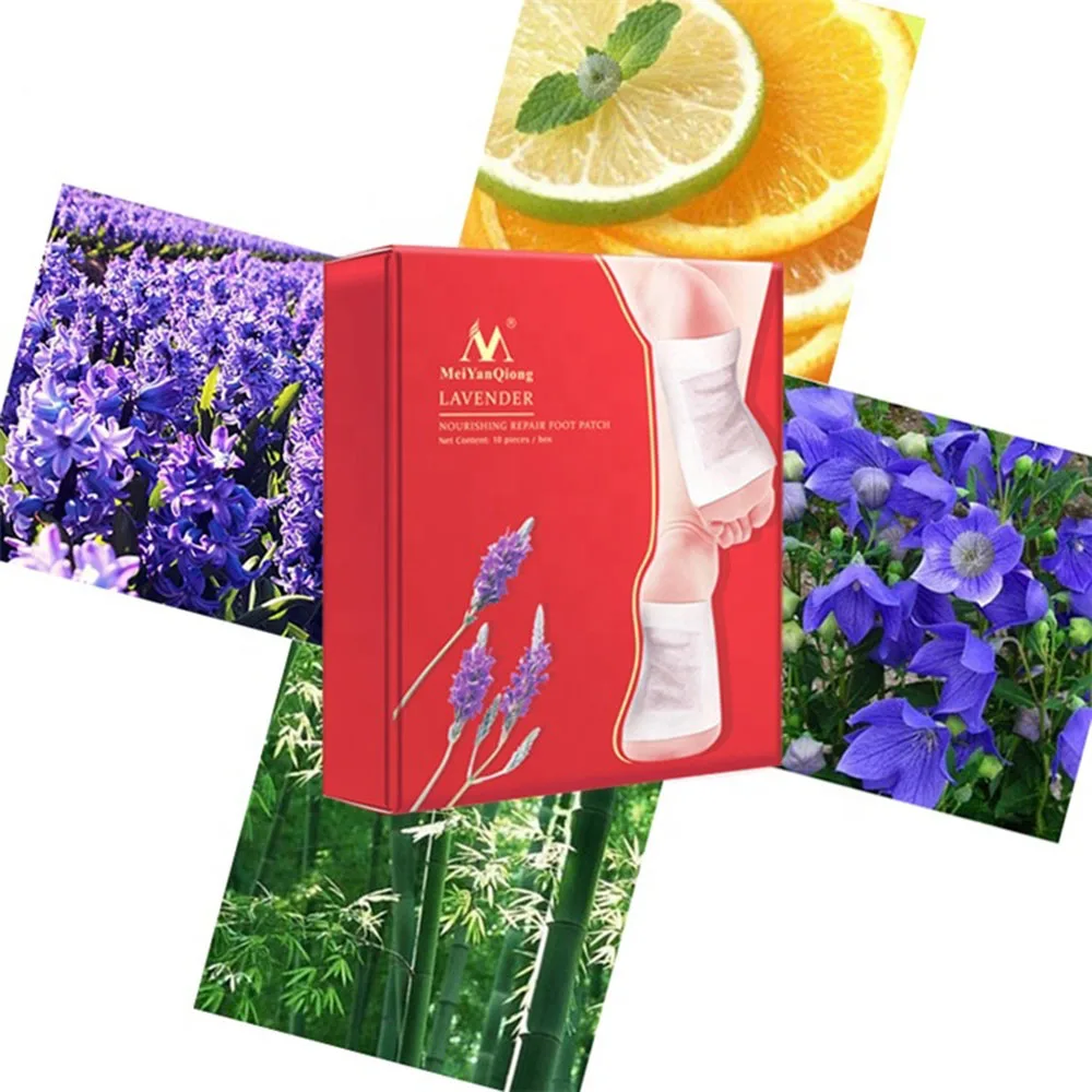 MEIYANQIONG Natural Herbal Remove moisture detoxification Lavender sleep massage Detox Repair Foot Patch Pads