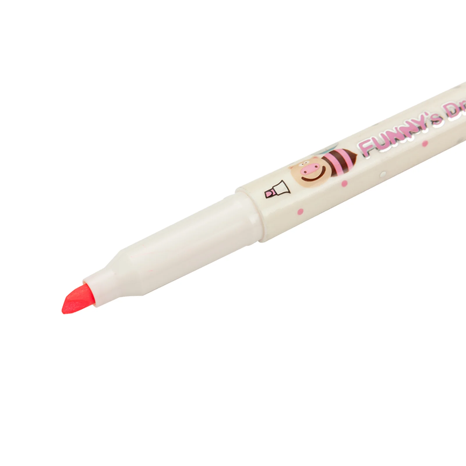 Cute Stationary Dual Point Chisel/Porous Tip 2-in-1 Color Custom Logo Highlighter Marker Pen