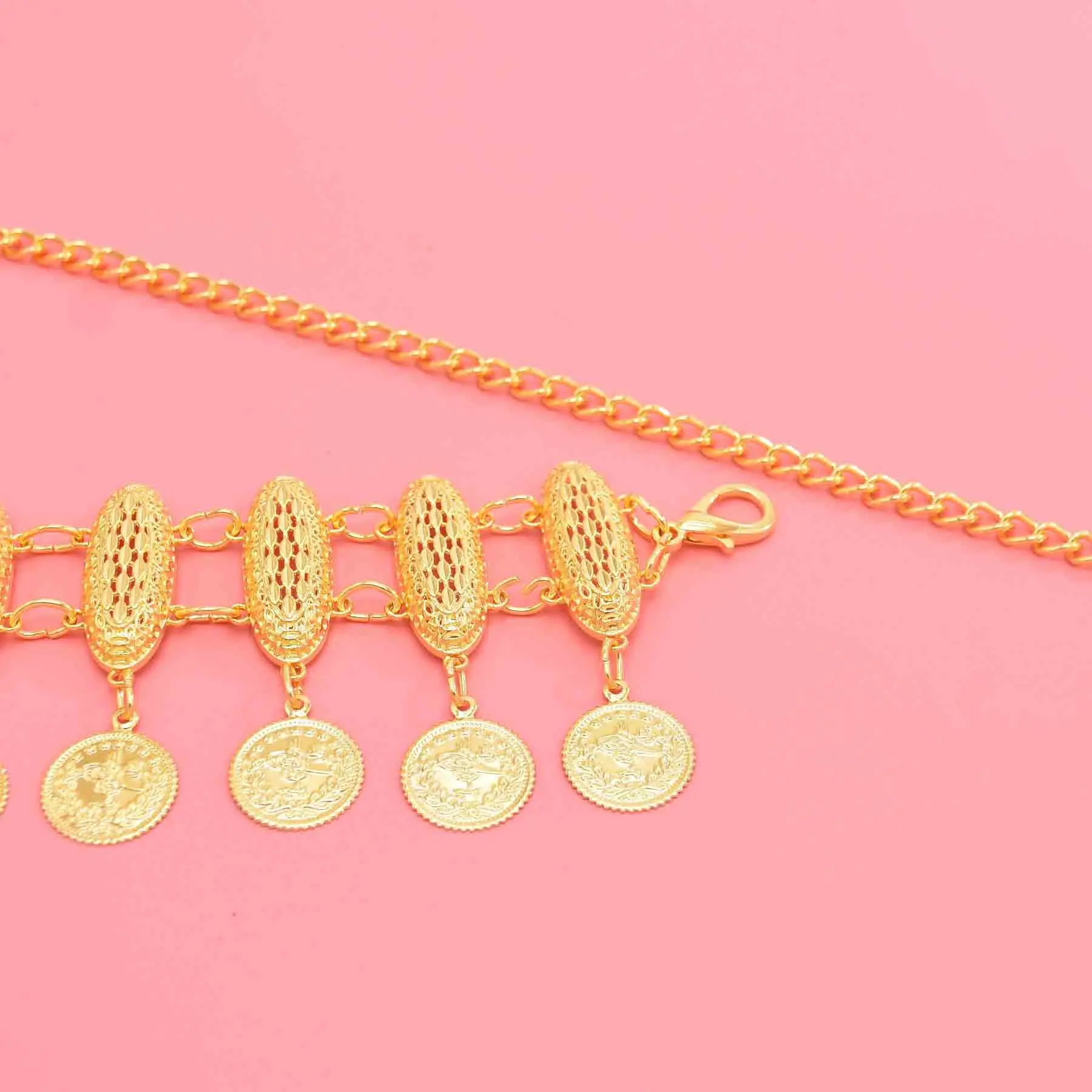 Fashion Golden Color Hollow Out Chain Body Waist Chains for Women Metal Belt