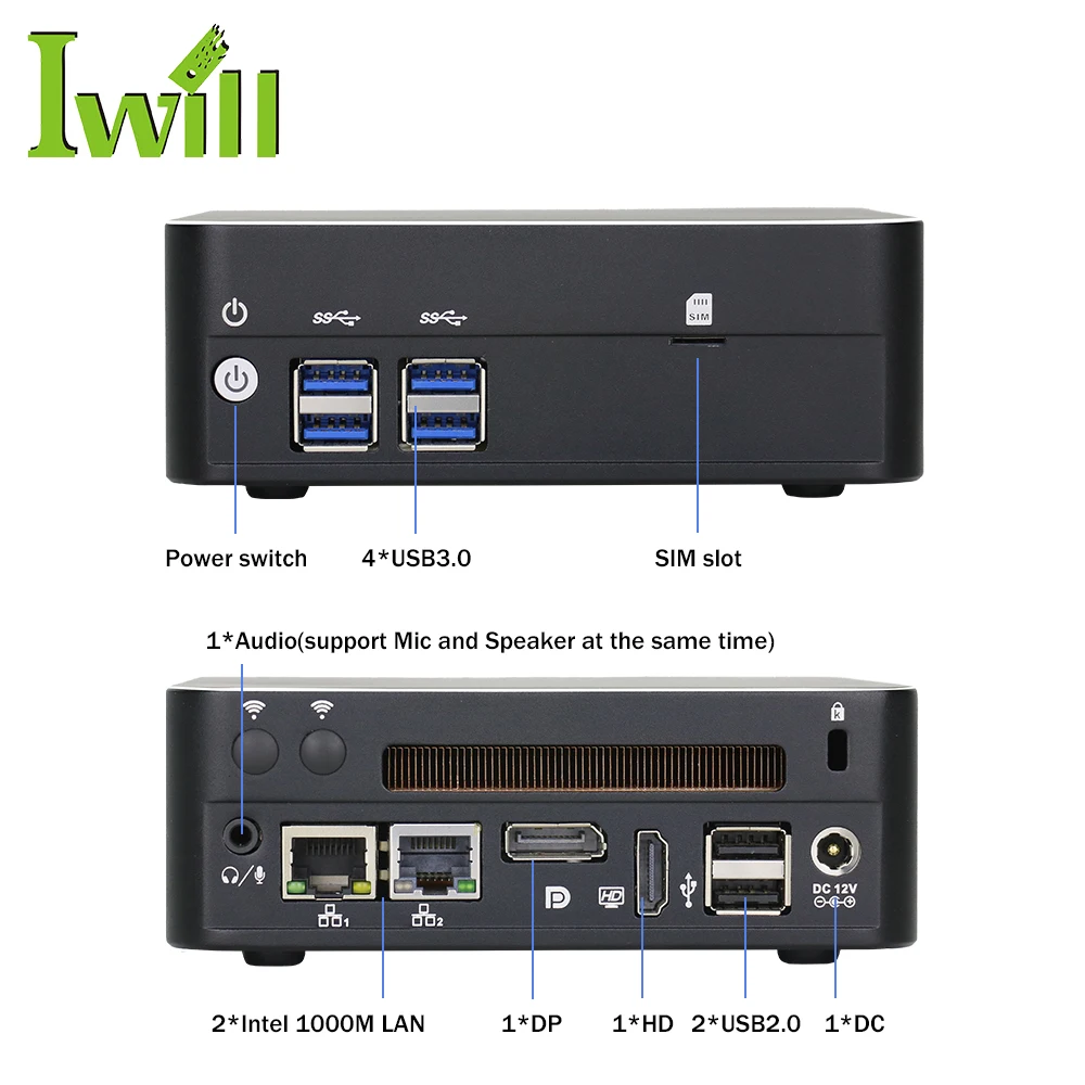  Дешевый микрокомпьютер i5 8250U CPU dual lan nano pc itx материнская плата HTPC домашний кинотеатр для