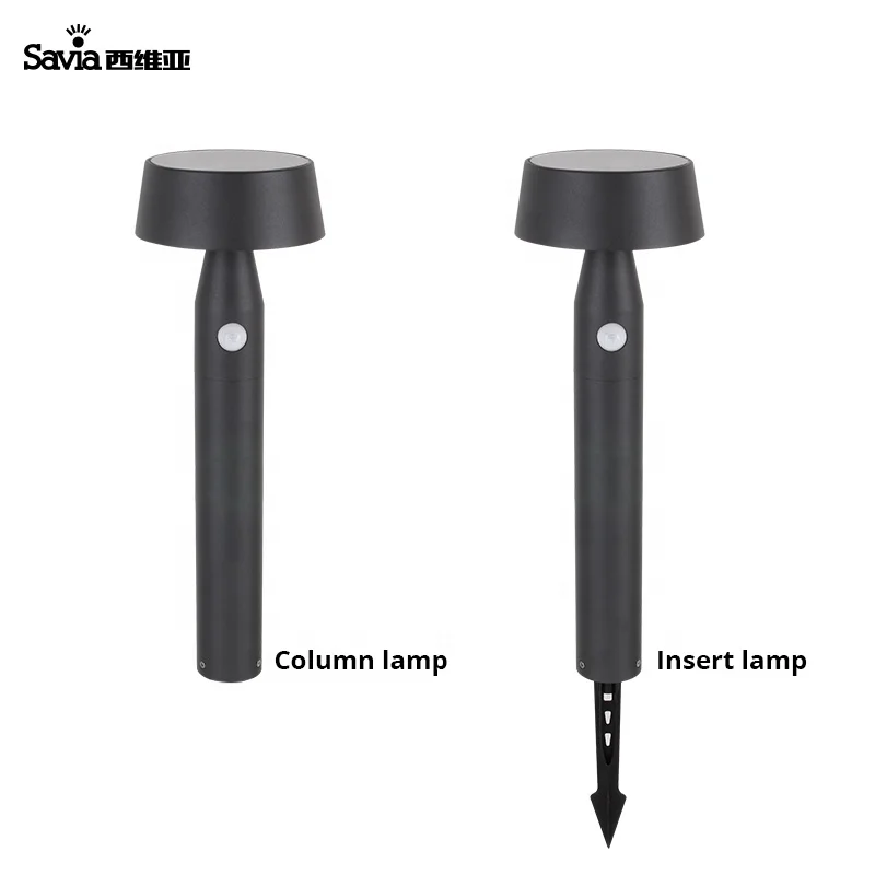 Savia Led Solar Motion Sensor Bollard Light For Outdoor Garden Landscape Lawn 1.5W IP54 No Wiring