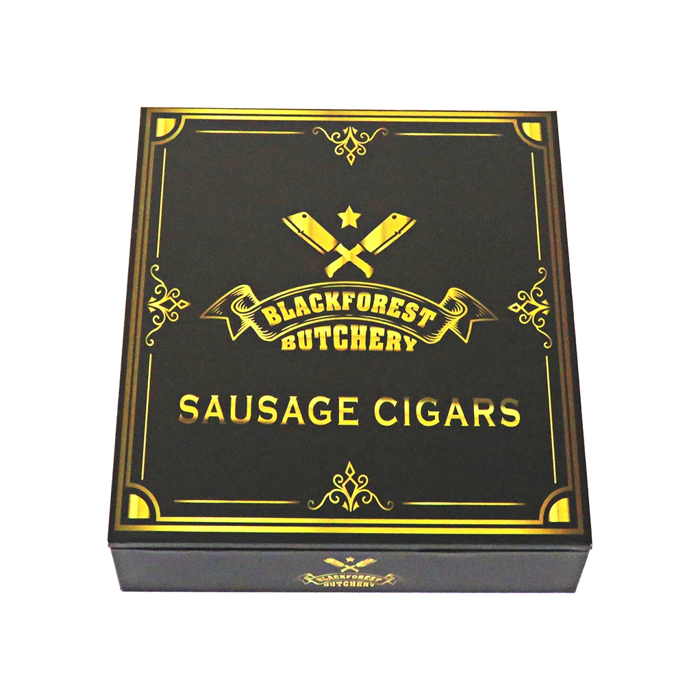Empty dominican hard case cigar humidor tobacco box black and gold wood cigar box manufacturer
