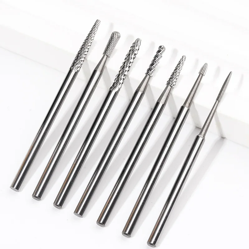 Nail File and Buffer Set Alloy Drill Bits for Small Pockets Tungsten Carbide Grinding Heads for Pre-Treatment