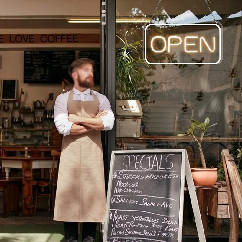 Free sample business logo free design bar open signs wall Acrylic neon letter light sign open neon sign for Decoration