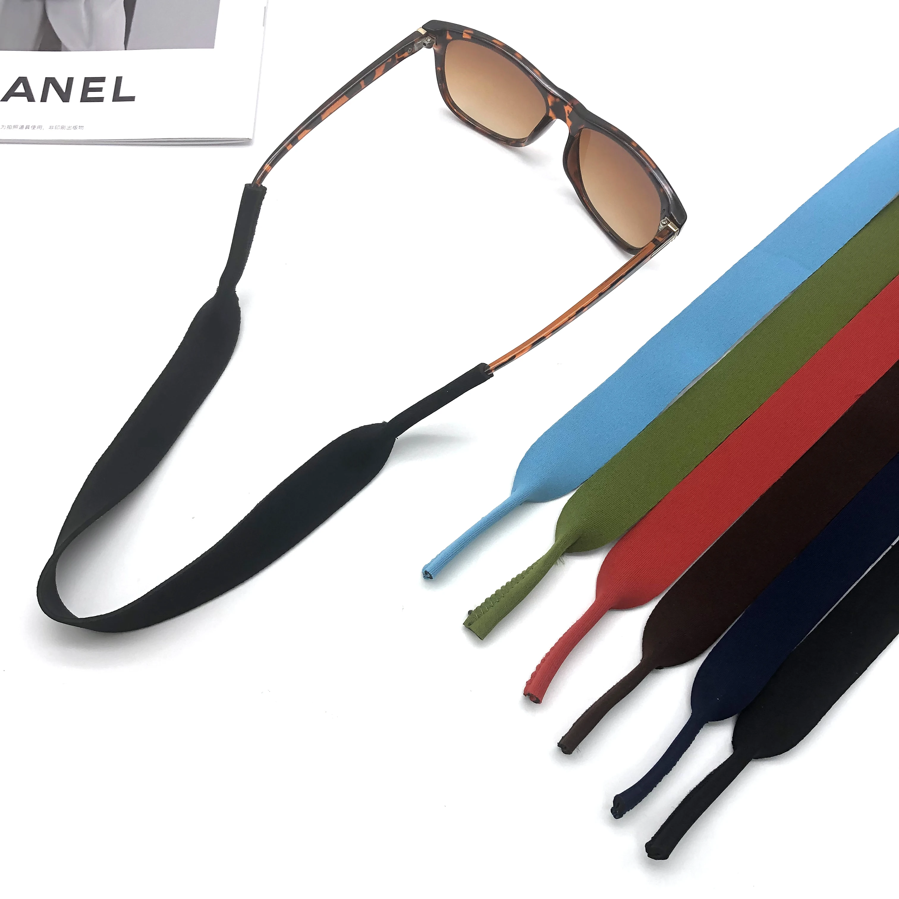 Logo custom Neoprene sports swimming floating cord glasses lanyard neck retainer strap eyeglass sunglasses chain strap