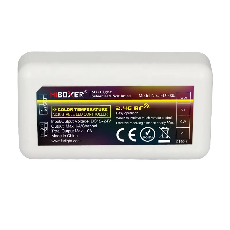 FUT035 Miboxer 2 4 ГГц зоны CCT цветовая температура LED полосы Mi свет контроллер