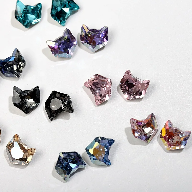 High Grade Rhinestones Wholesale 10mm Fox animal Point Back strass Moonlight Rhinestone for Jewelry accessories glass diamond