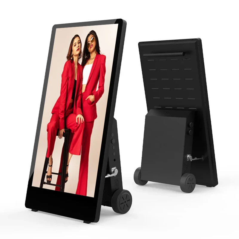 Samidisplay внутренний портативный цифровой дисплей вывески свободно стоящий сенсорный экран с питанием от батареи подвижный ЖК-рекламный киоск
