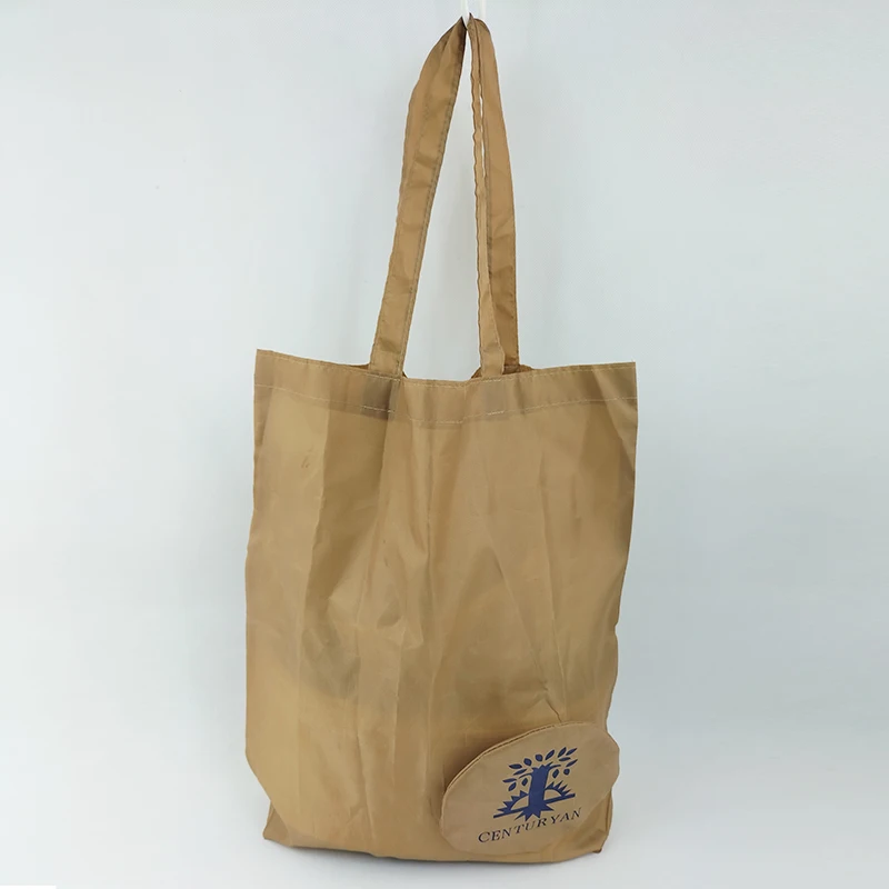 Foldable Tote Bag Bottle Recycled Polyester Nylon Ripstop Folding Bag Women Tote Bag Pet Plastic