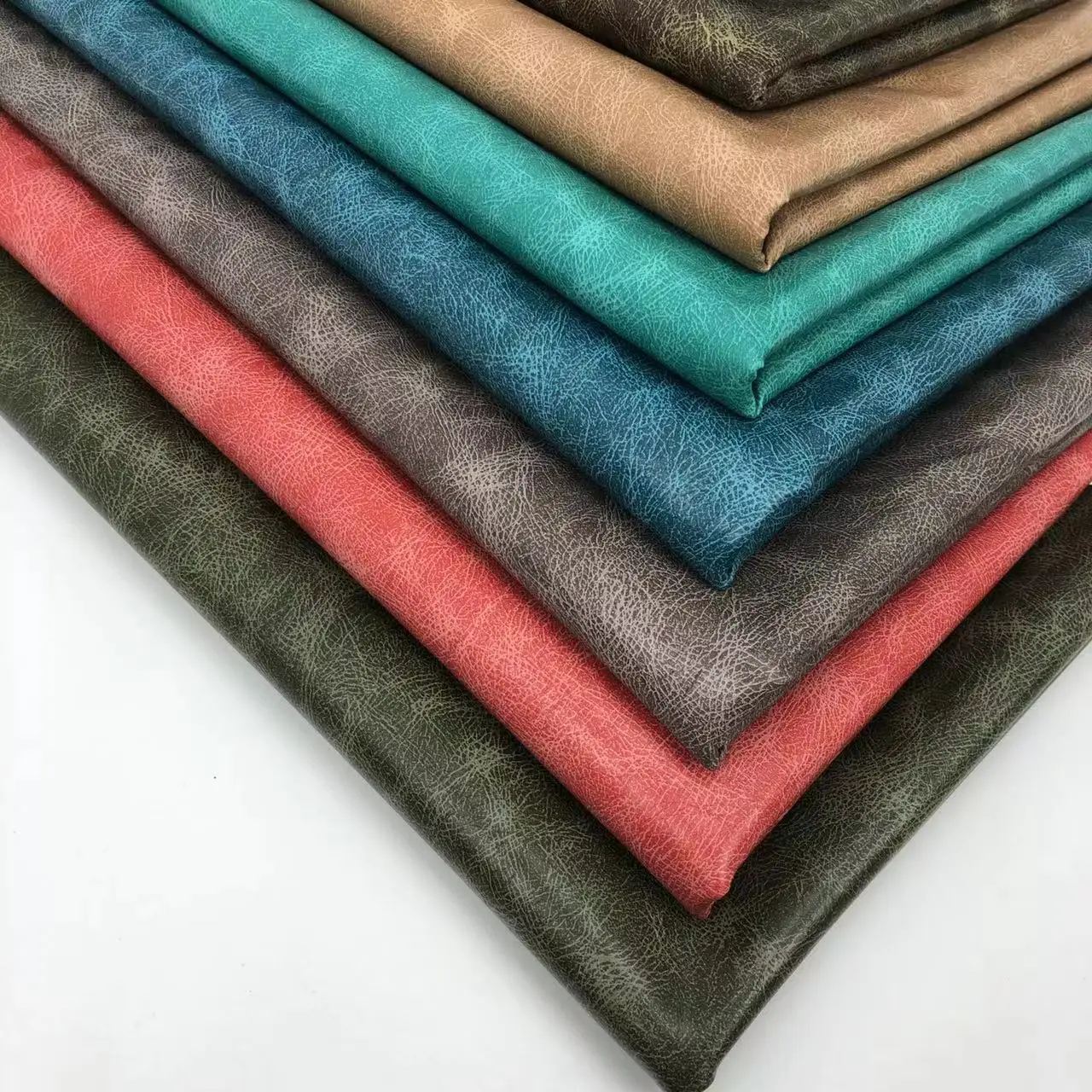 Eco High Glossy concave-convex 3D Snake Design Embossed Animal pattern Skin Two-tone color PVC Synthetic Leather fabric for bags