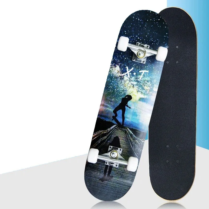 High quality 7 Layers Maple Wood Deck Pro Skateboards Long board Skate Boards  for  Beginners
