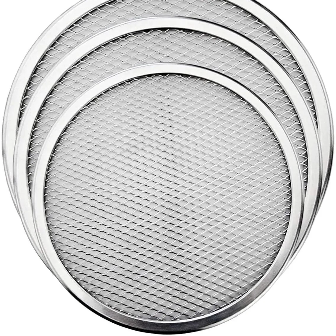 6/8/9/10/12/14 Inch Aluminum Alloy Non Stick Mesh Net Bakeware Accessories Pizza Screen, Baking Tray Cookware Kitchen Tool