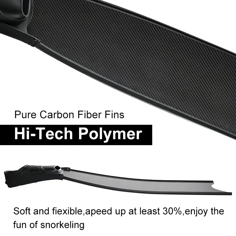 2024 Removable Snorkeling Flippers Foot Pocket Free Diving Fins Pure Carbon Fiber Soft Long Blade Freediving Fins For Adult