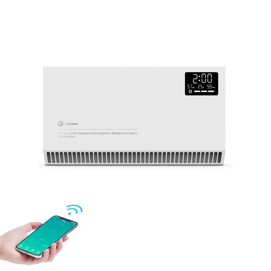 shenzhen stylish activated carbon PM2.5 digital display dust sensor purifierfilter home use wall mouted air purifier