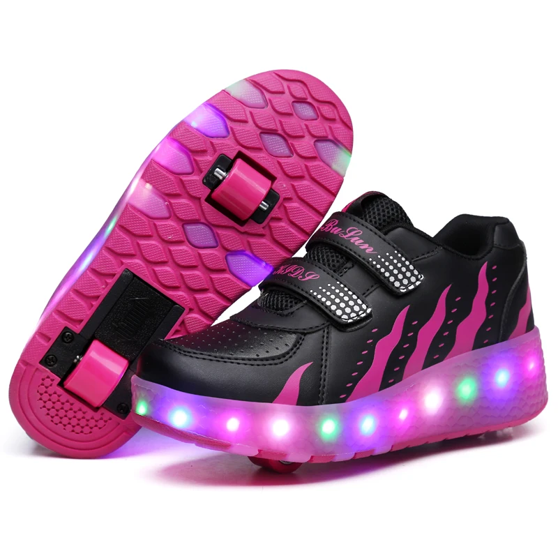 Usb Charge Light Wheel Roller Skate Shoes Toddler Fitness Exercise Drop Shipping