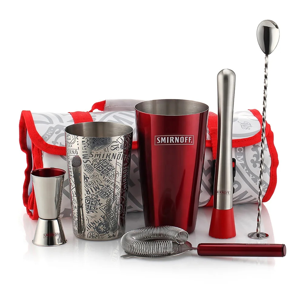 
EFINE 5 Pieces Travel Bartender Kit Boston Cocktail Shaker Stainless Steel Bar Set Amazon Hot Product 