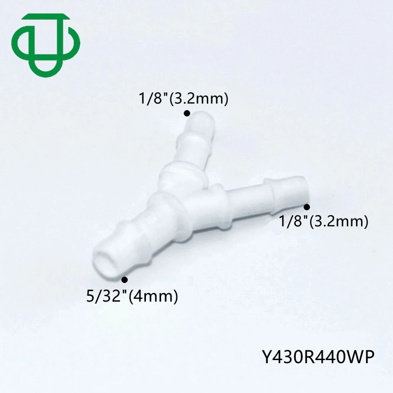 JU Plastic Reducing Easy Assembly Hose Barbed 3 Ways Wye Reduction Tube Fitting Barbed Y Shape Reducer Connector