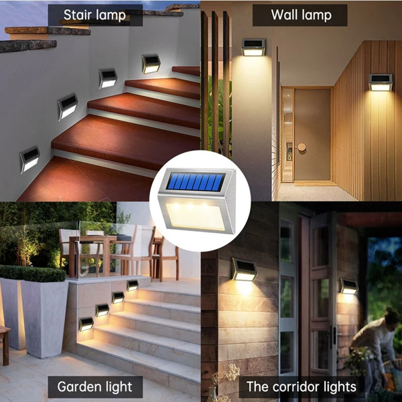 LED Solar Outdoor Lights Waterproof Garden Fence Decoration Wall Lamp Sunlight Powered Garden street light
