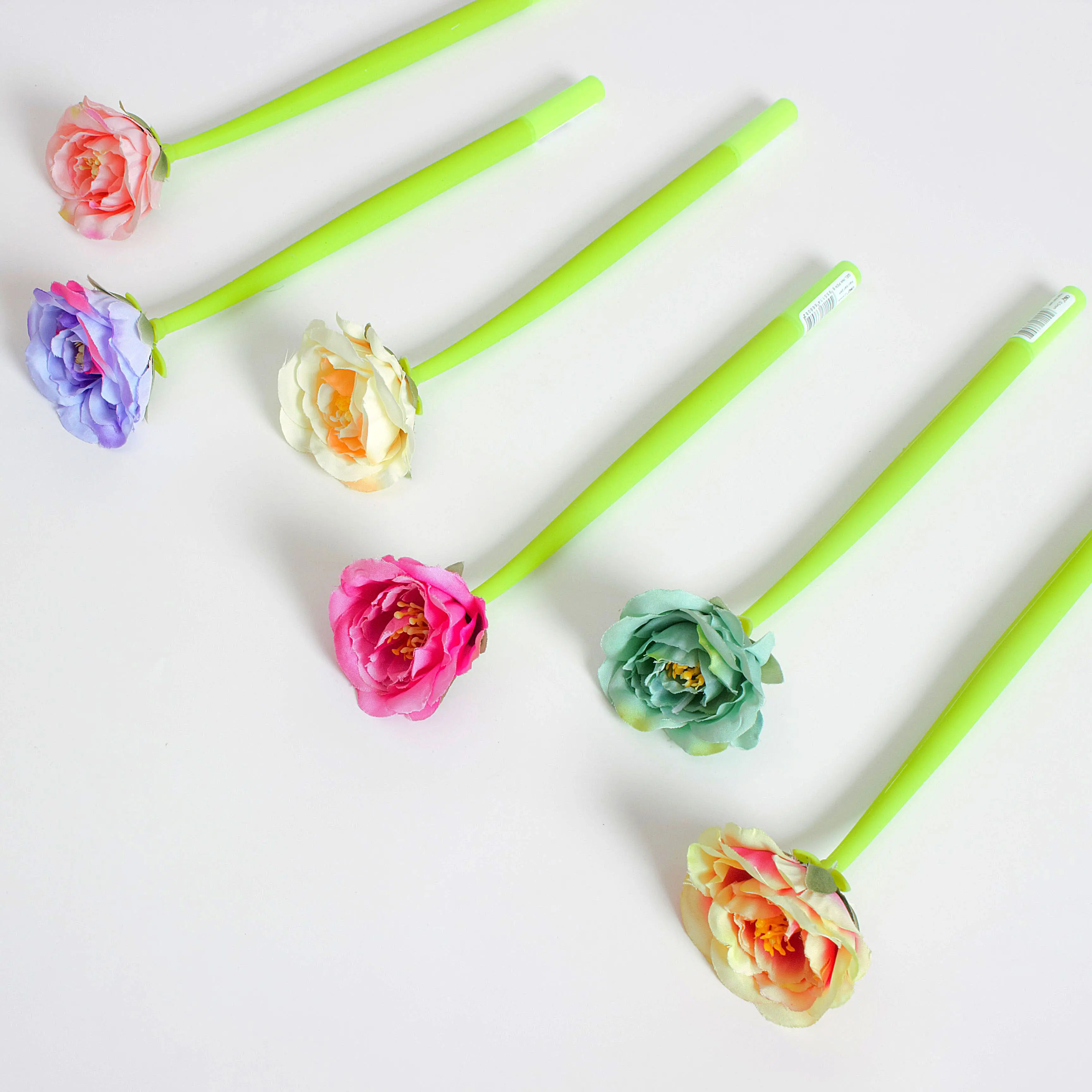 Stationery plant flower soft silicone 0.5mm gel pen simulation Chinese rose ballpoint pen for classmate gift school supplies