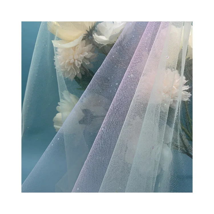 Hard To Fall Fashion Sequin Net Embroidery Wedding Gowns Net Fabrics Fabric