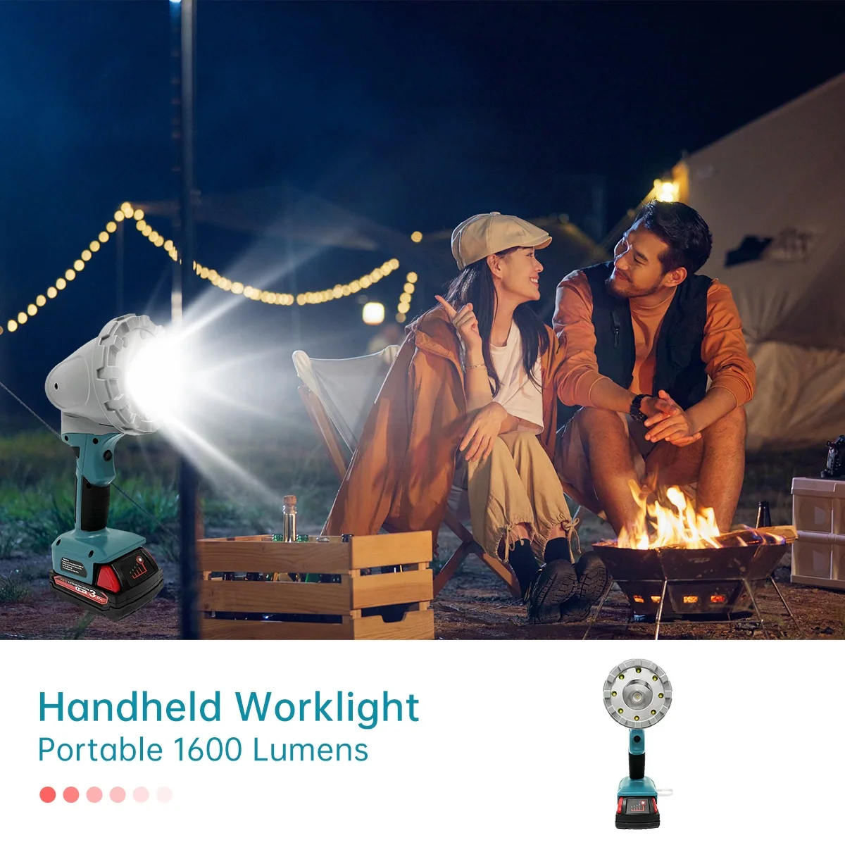 Rechargeable LED Work Light Portable 1600 Lumens Handheld Worklight For makita dewalt LXT Lithium-Ion Cordless Flashlight