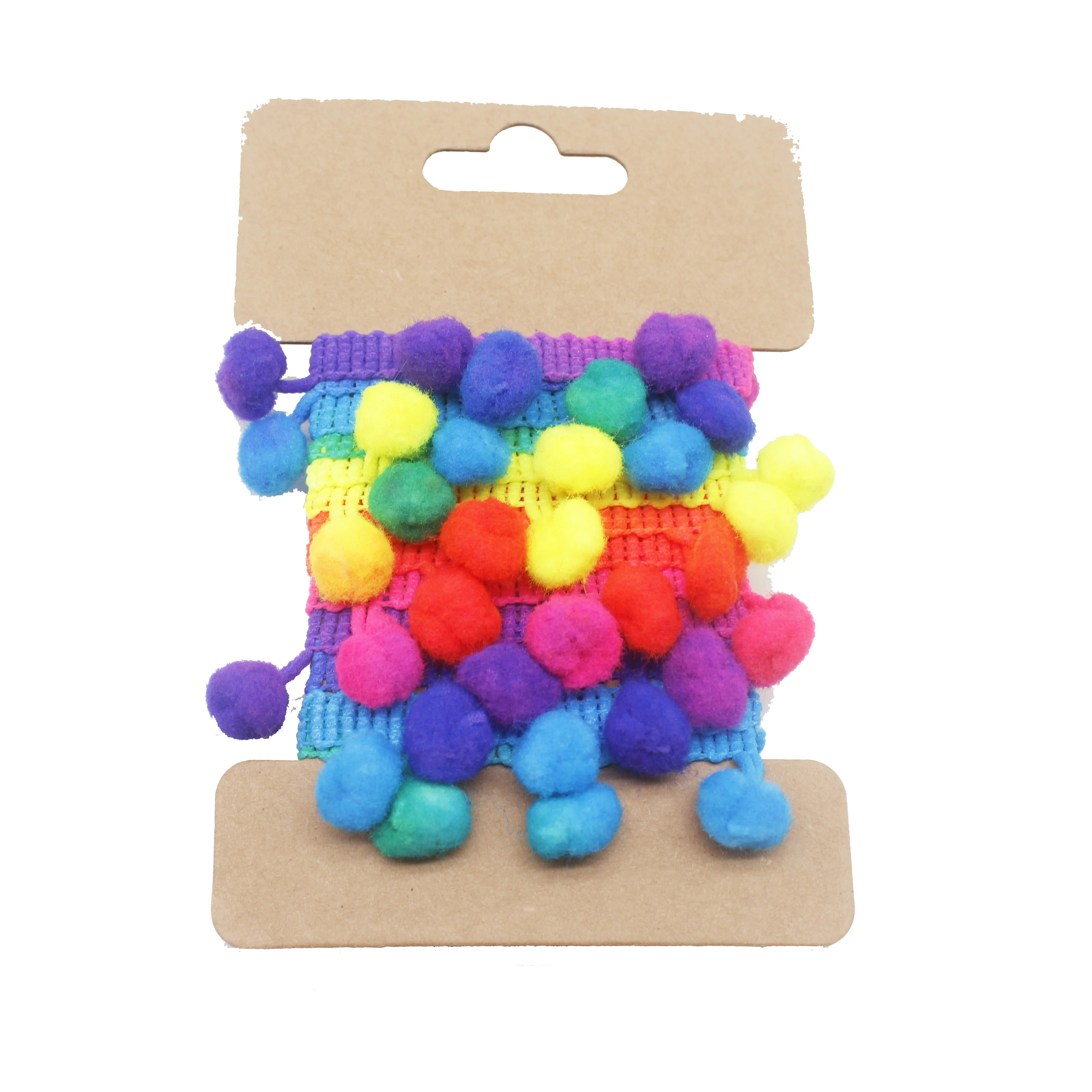 Цветная лента Омбре для шитья с помпоном диаметром 10 мм, лента с кисточкой, отделка бахромой для творческого украшения «сделай сам» и занавески для одежды