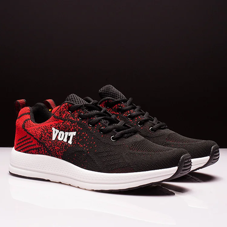 Well Priced Popular Red Shoes Sneakers Man Knit Sports Shoes Walking Style Shoes For Boys