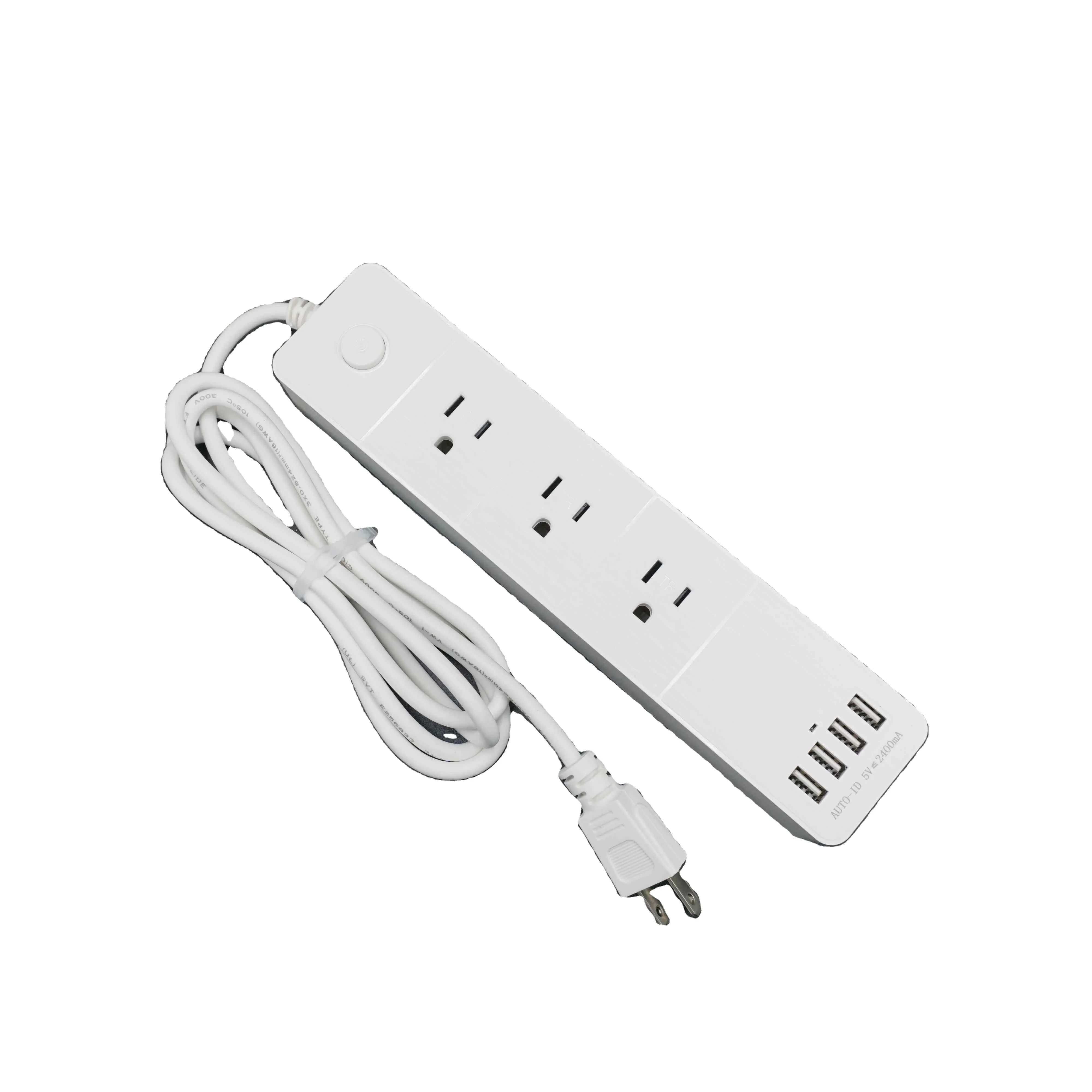 New trend US Multifunction Overload protector Factory Supply Power Strip with 3 Outlets 4 usb Desk Pop Up