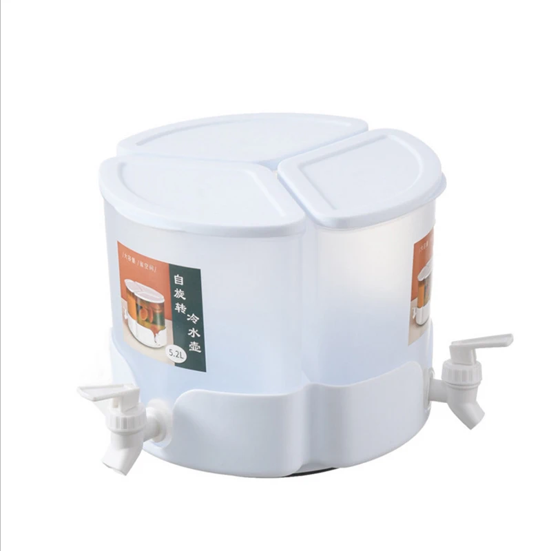 CX414 High Capacity Rotating Drinking Water Dispenser Juice Jug with 3 Taps Lemonade Cold Water Kettle