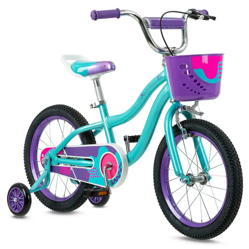 Factory wholesale 12 16 inch Girls Kids Bike with Basket and training wheels for 3-6 years old boys and girls children bicycle
