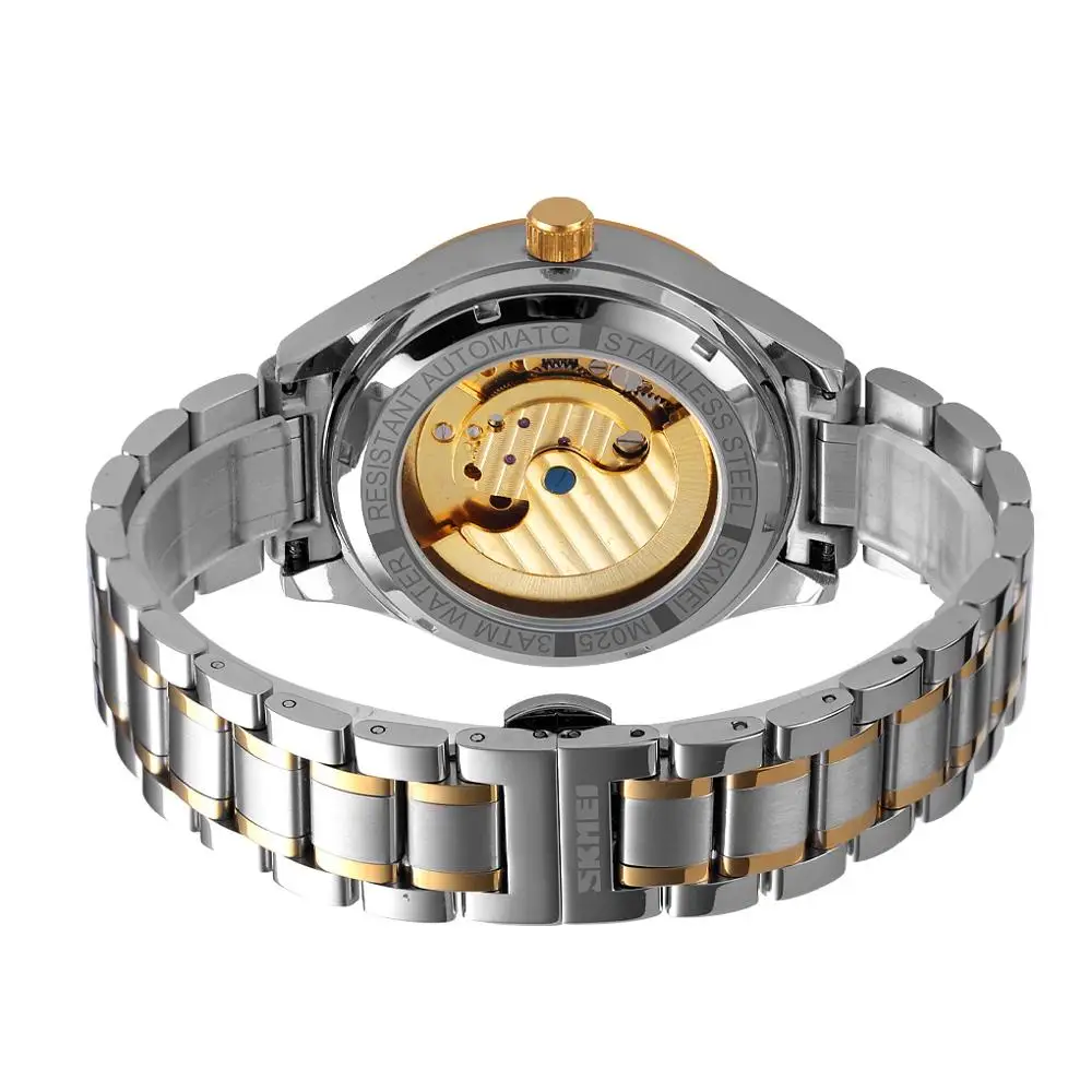 Factory OEM High Quality Skmei M025 New Design Mechanical Watches Diamond Automatic Wristwatches 3ATM Stainless Steel Watch